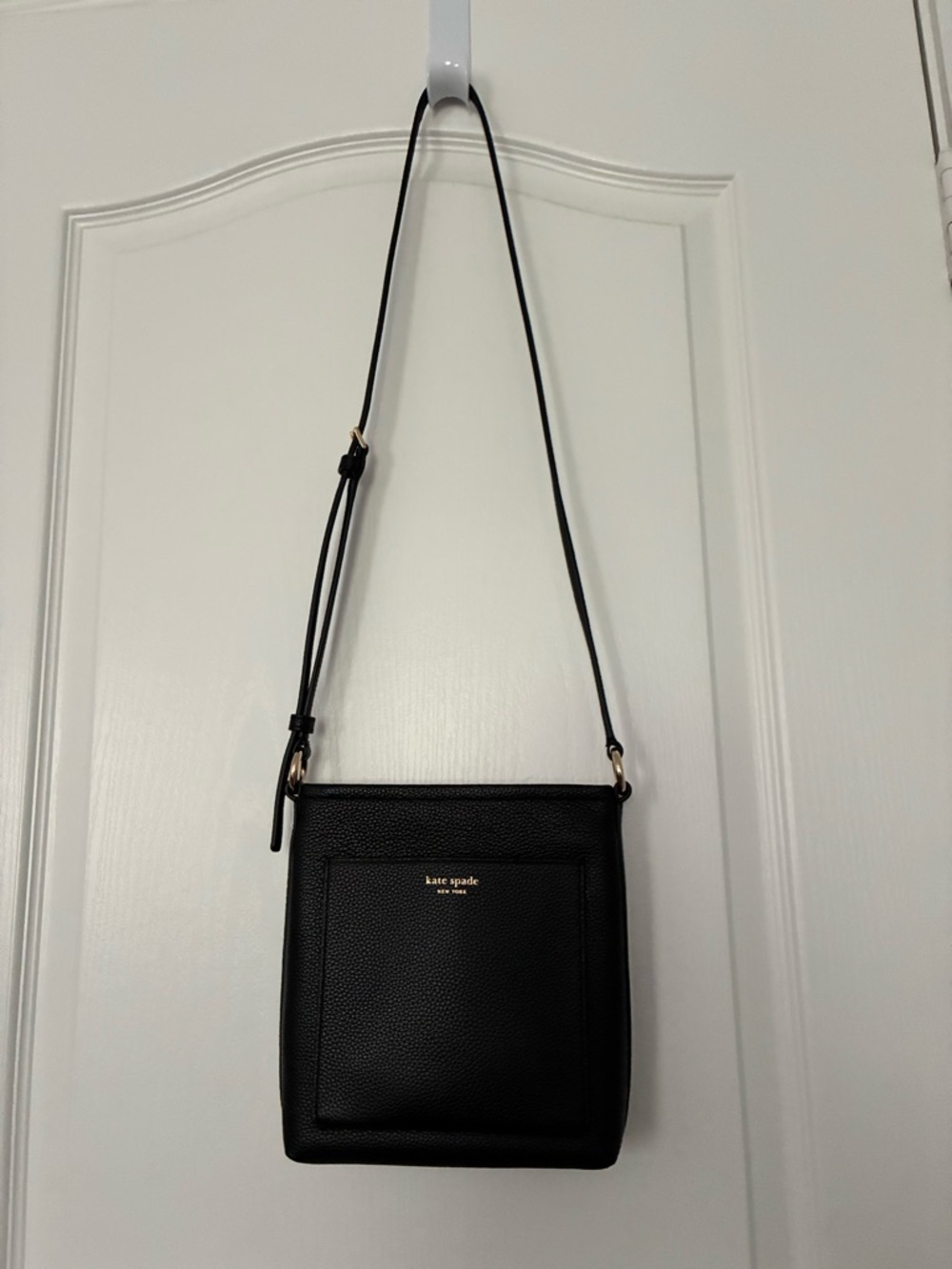 kate spade Black Pebbled Leather Crossbody Pocket Bag